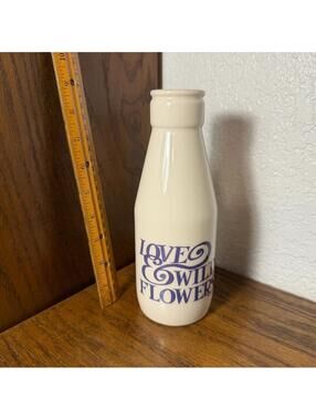 Emma Bridgewater "Love & Wild Flowers" Ceramic Milk Bottle Vase
